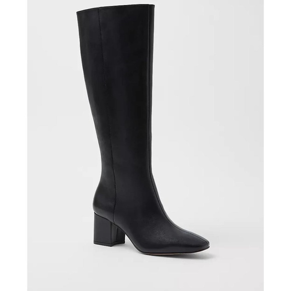 Ann Taylor Block Heel Leather Knee Boots NEW - Picture 1 of 11